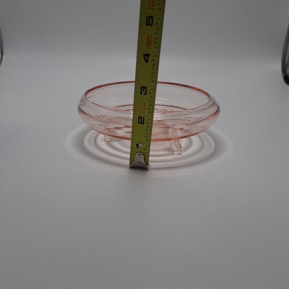 Anchor Hocking Pink Depression Glass Candy Nut Trinket Dish Footed Bowl 1930s - Picture 10 of 11